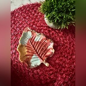 Handmade Leaf-Shaped Epoxy Resin trinket dish $10 each